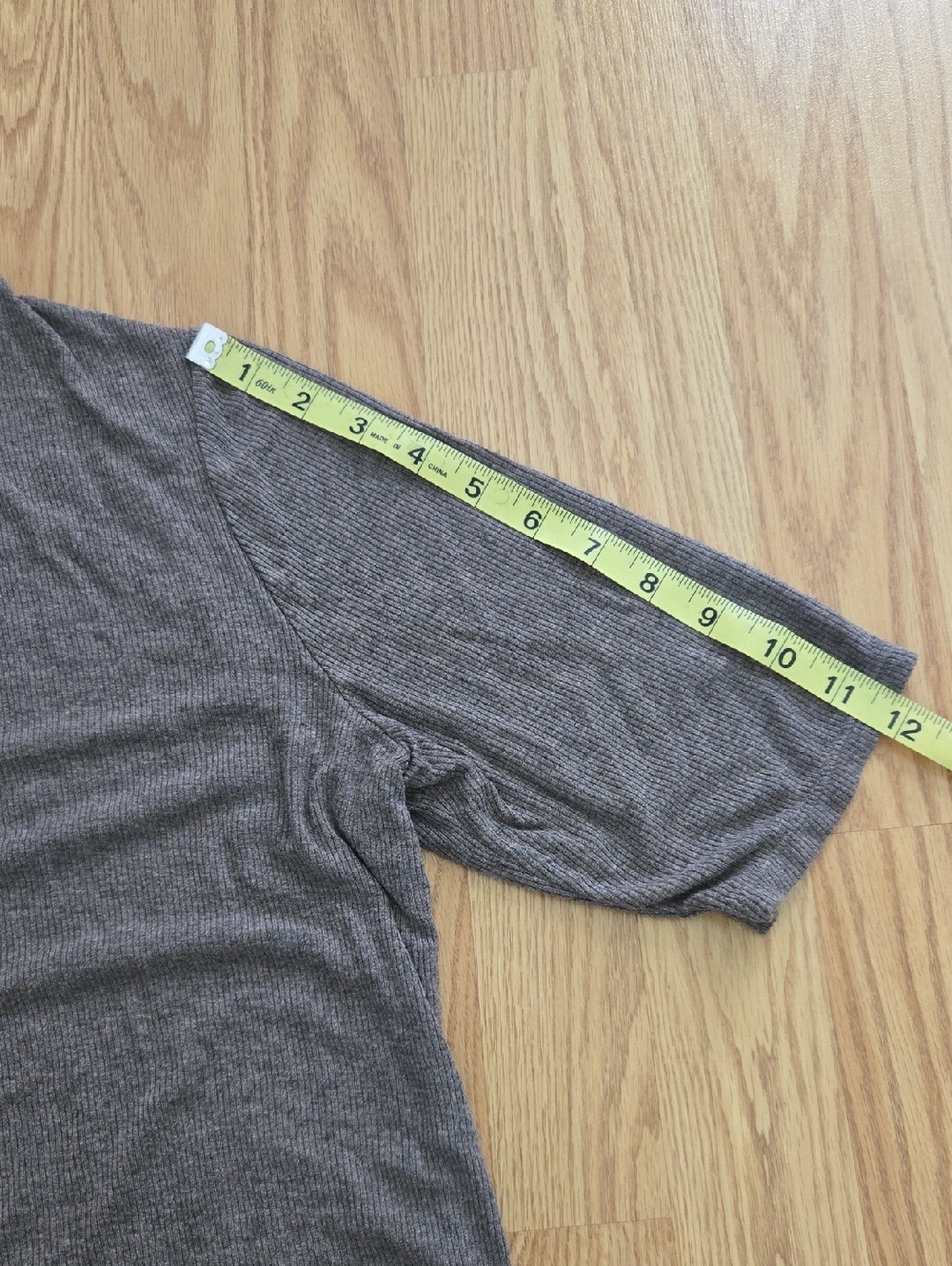 Women's Brown Ribbed Top - Picture 5 of 5